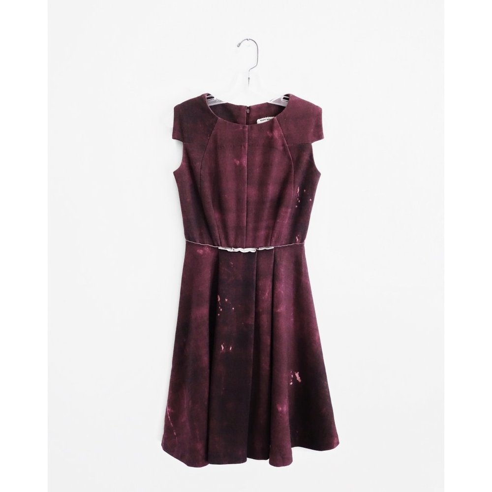 Gary Graham Burgundy Double Knit Wool Dress sz 2